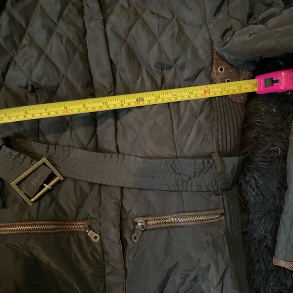 “ZARA BASIC” Quilted Olive Green Belted Jacket. - Picture 16 of 16